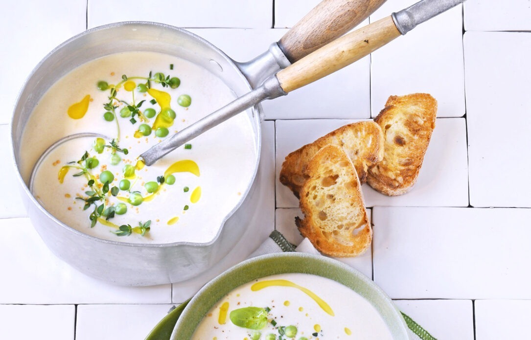 Soupe de lait et petit pois